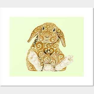 Swirly Bunny Posters and Art